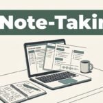 An open laptop showing lecture notes and a notebook on a clean study desk.